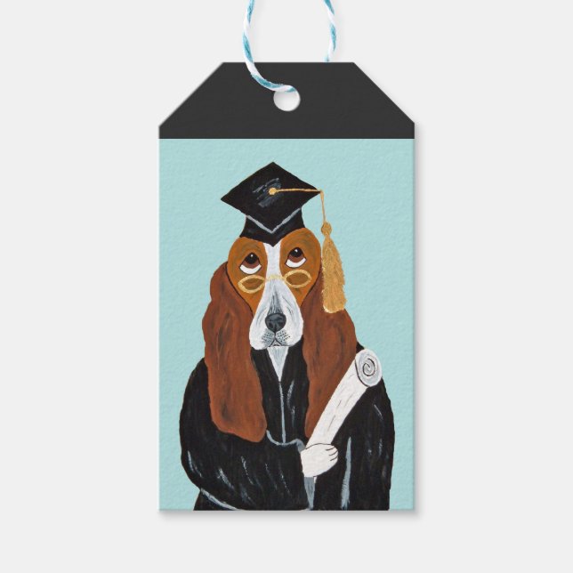 Étiquettes-cadeau Diplômé Basset Hound (Devant)
