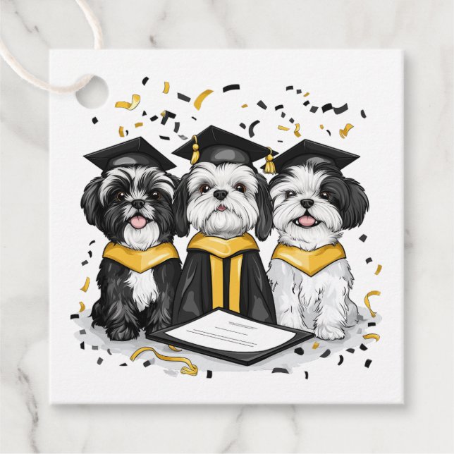 Étiquettes Cadeau Diplôme Chih Tzu Chiens (Devant)