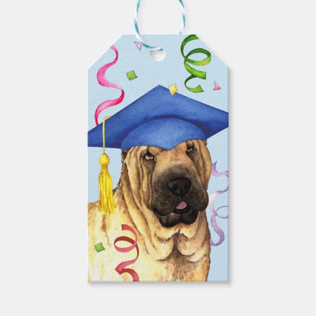 Étiquettes-cadeau Diplômé chinois de Shar-Pei (Devant)