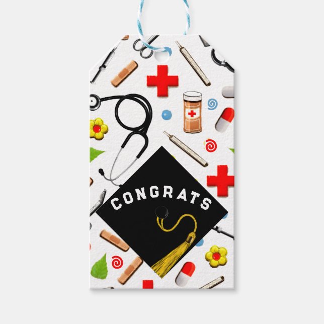 Étiquettes-cadeau Diplôme de l'école d'infirmières (Devant)