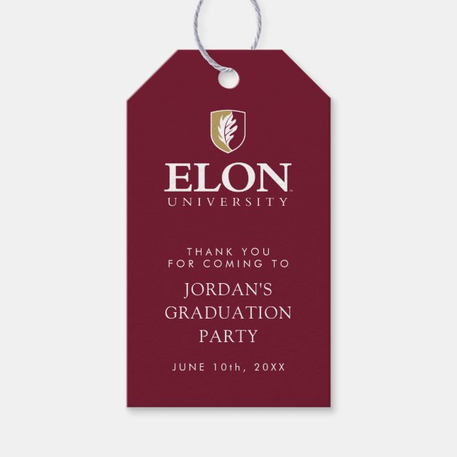 Étiquettes-cadeau Diplôme de l'Université Elon (Devant)