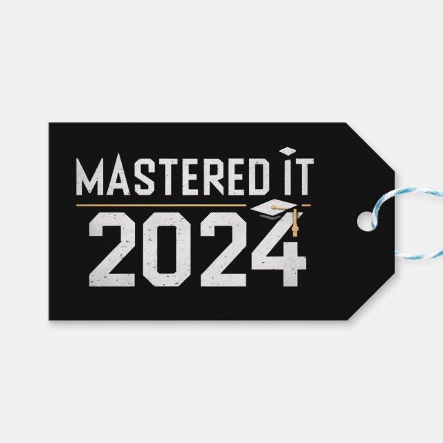 Étiquettes-cadeau Diplôme de Master Maîtrisé 2024 Diplôme de Master  (Devant (Horizontal))
