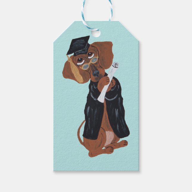 Étiquettes-cadeau Diplômé Teckel (Devant)