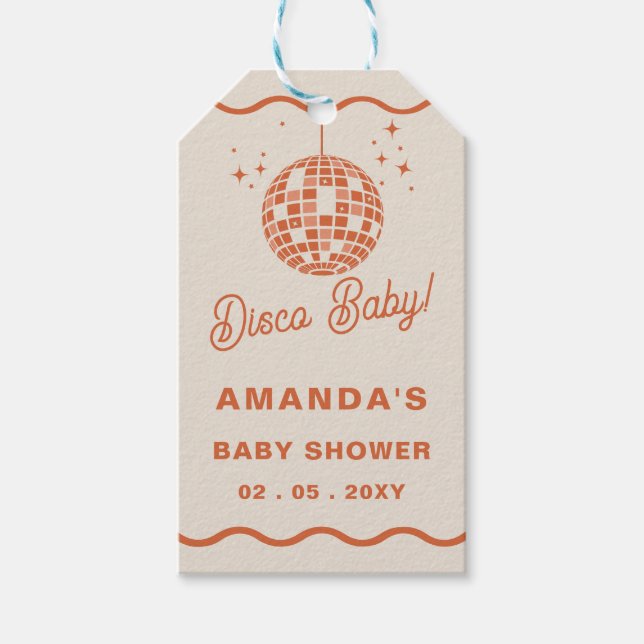 Étiquettes-cadeau Disco Baby Retro Baby shower Disco Super (Devant)