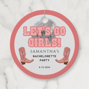 Étiquettes Cadeau Disco Cowgirl Fête Filles Enterrement de Vie de Je