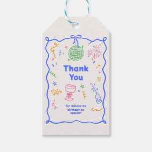 Étiquettes-cadeau Disco Whimsical Anniversaire Pastels Coloré