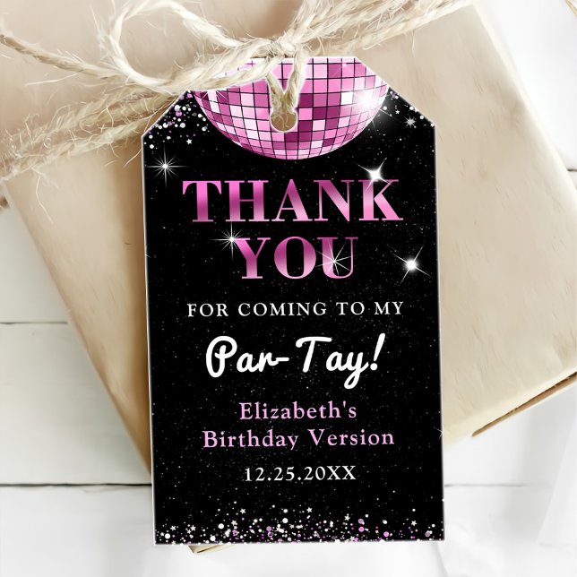 Étiquettes-cadeau Discothèque Rose Dans Mon Anniversaire Anniversair (Créateur téléchargé)