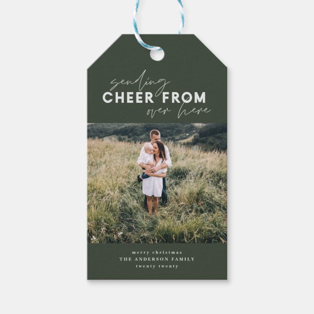 Étiquettes-cadeau distance du script envoi de la réception d'ici (Devant)