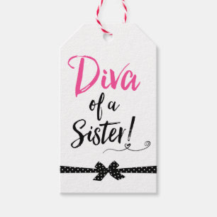 Étiquettes-cadeau "DIVA d'une soeur !"