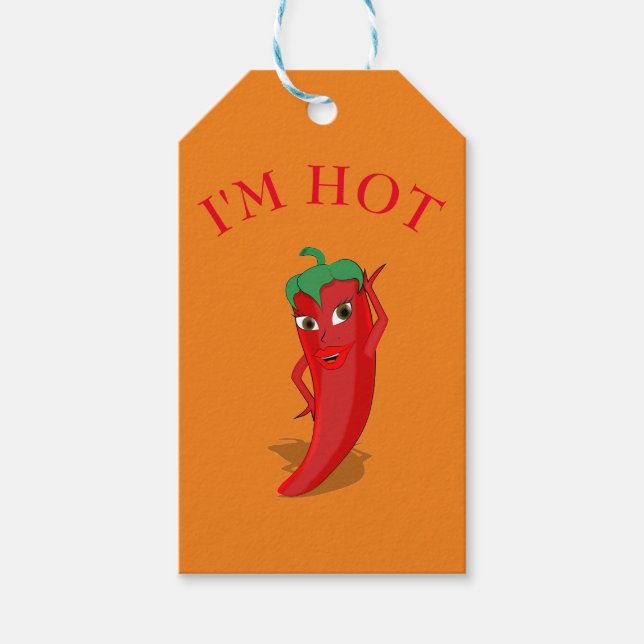 Étiquettes-cadeau Diva Piment Rouge Chaud (Devant)