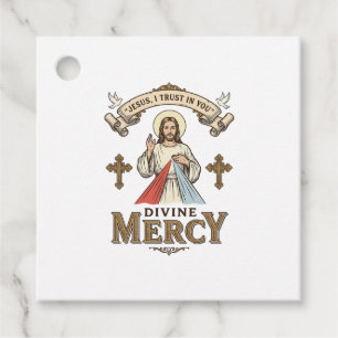 Étiquettes Cadeau Divine Mercy Jésus Gravure Vintage Chemise Religie
