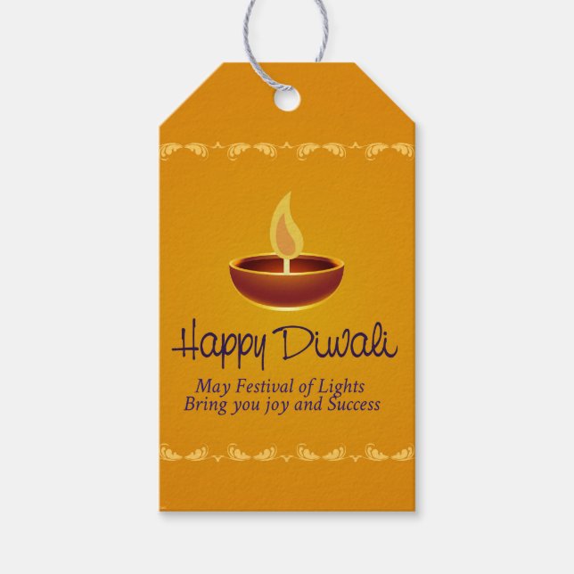 Étiquettes-cadeau Diwali Diya (Devant)
