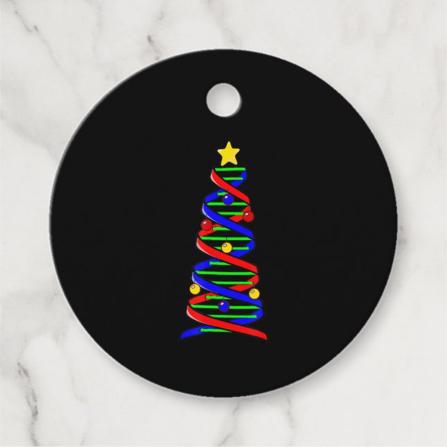 Étiquettes Cadeau DNA Helix Christmas Tree Life Science Biologie (Devant)