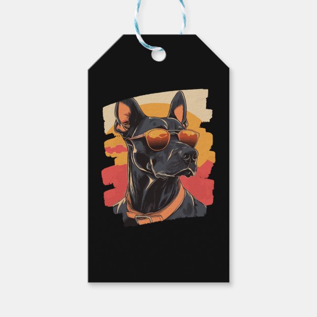 Étiquettes-cadeau Doberman (Devant)