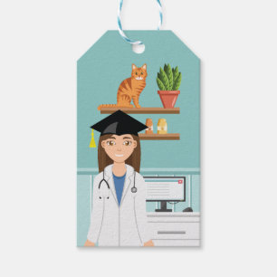 Étiquettes-cadeau Docteur vétérinaire Diplômé Vet DVM Graduation
