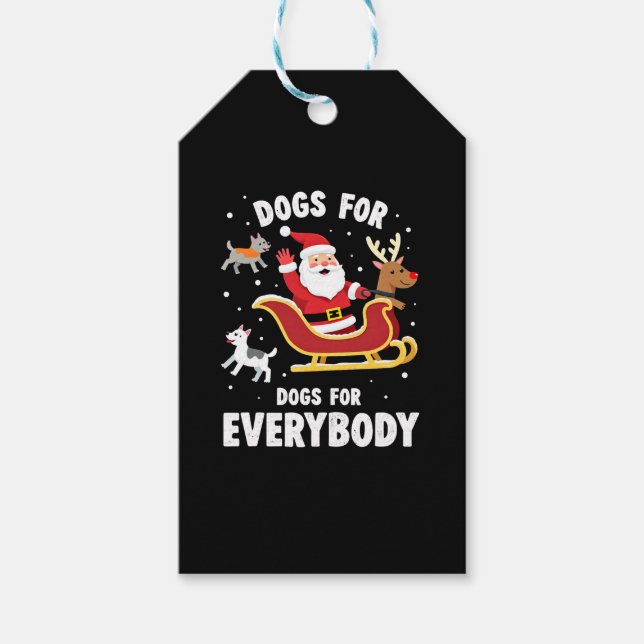 Étiquettes-cadeau Dogs For Everybody Santa Funny Christmas Xmas (1) (Devant)