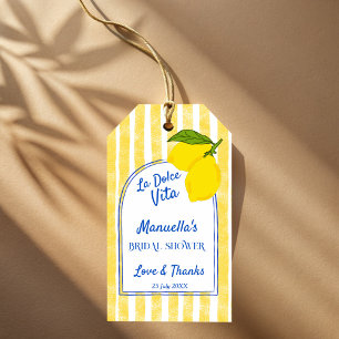 Étiquettes-cadeau Dolce vita citrons jaunes Italian enterrement de v