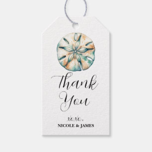 Étiquettes-cadeau Dollar de Sable Océan Éclaboussure Mer Aquarelle M