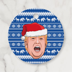 Étiquettes Cadeau Donald Trump en colère Noël