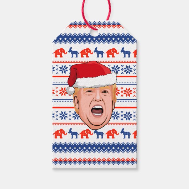 Étiquettes-cadeau DONALD TRUMP Noël (Devant)