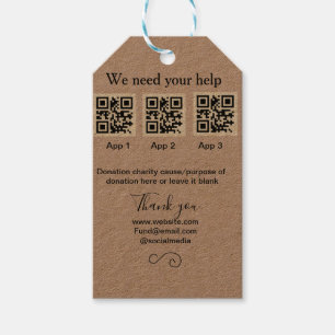 Étiquettes-cadeau Donation Collection conseil pot ajouter votre q r