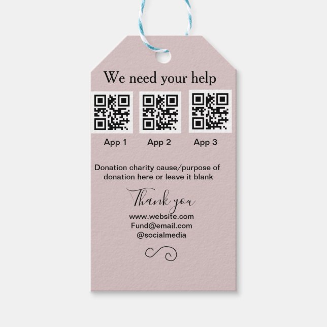 Étiquettes-cadeau Donation Collection conseil pot ajouter votre q r  (Devant)