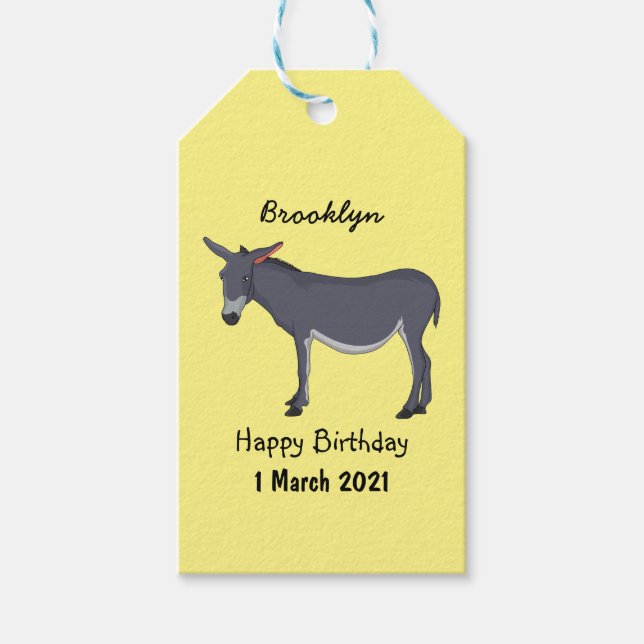 Étiquettes-cadeau Donkey cartoon (Devant)