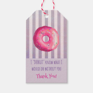 Étiquettes-cadeau Donut Pun drôle de Merci mou