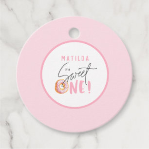 Étiquettes Cadeau Donut sucré un 1er anniversaire de fête en faveur