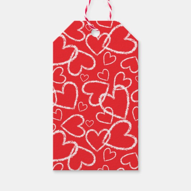 Étiquettes-cadeau Doodles Coeur tendance 02 (Devant)