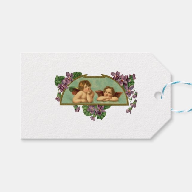 Étiquettes-cadeau Double Angels (Devant (Horizontal))