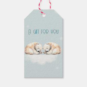 Étiquettes-cadeau Double épingles Ours polaires jumeaux