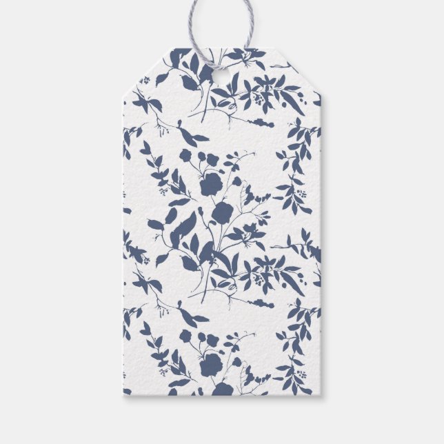 Étiquettes-cadeau Doublure d'enveloppe à feuillage bleu (Devant)