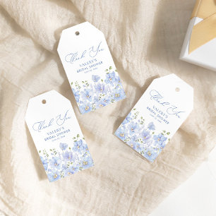 Étiquettes-cadeau Douce Baby Shower Bleu Floral