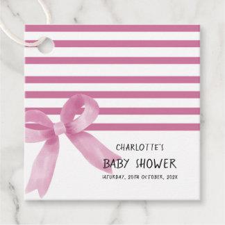Étiquettes Cadeau Douce Baby Shower Rose Aquarelle