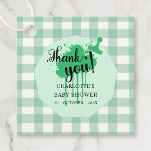 Étiquettes Cadeau Douce Baby Shower Vert Gingembre Pâle