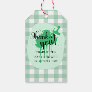Étiquettes-cadeau Douce Baby Shower Vert Gingembre Pâle