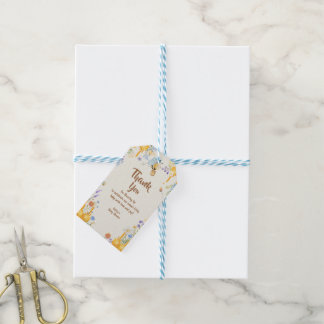 Étiquettes-cadeau Douce fête de bébé abeille florale