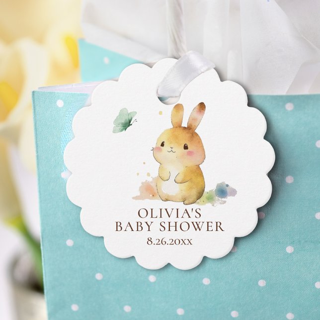 Étiquettes Cadeau Douce Fête de Bébé Lapin Mignon (Créateur téléchargé)