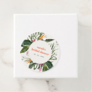 Étiquettes Cadeau Douce Mariage Tropical Bohème Rose Vibrant
