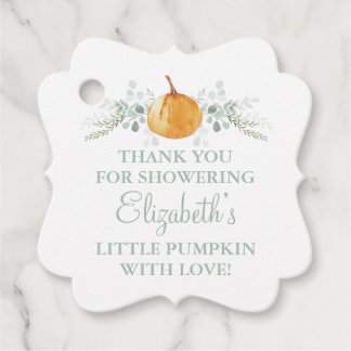 Étiquettes Cadeau Douce petite citrouille neutre Baby Shower