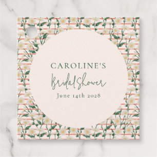 Étiquettes Cadeau Douce Retro Florale Vert Mariée Custom