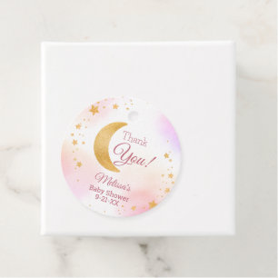 Étiquettes Cadeau Douce Rose Au-Delà de la Lune Remerciements Baby S