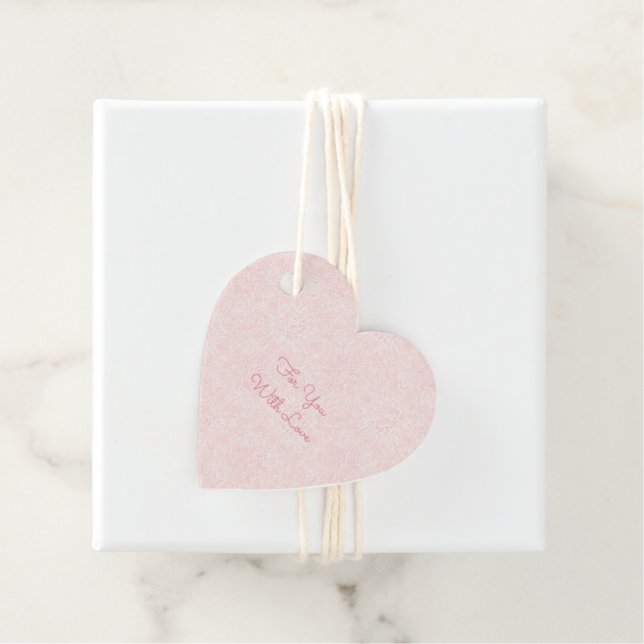 Étiquettes Cadeau Douce Soirée de Mariage Rose (En situation)