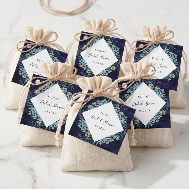 Étiquettes Cadeau Douceur botanique Étagère de mariage eucalyptus (Créateur téléchargé)