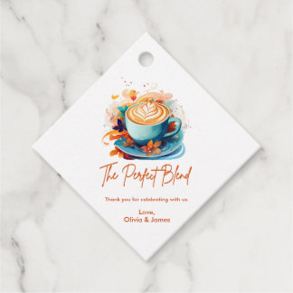 Étiquettes Cadeau Douceur Florale Bleue Mariage Couple