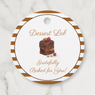 Étiquettes Cadeau Douceurs de boulangerie à l'aquarelle Brownie cuit
