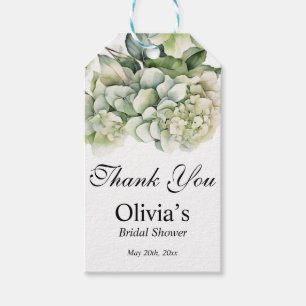 Étiquettes-cadeau Douche nuptiale fleurie d'aquarelle blanche