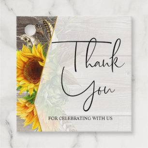 Étiquettes Cadeau Douche nuptiale, tournesol, FAVEUR DE FÊTE