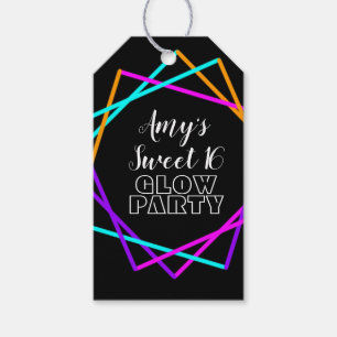 Étiquettes-cadeau Doux 16 Neon Lumineuse Dans Les Bars Sombres Anniv